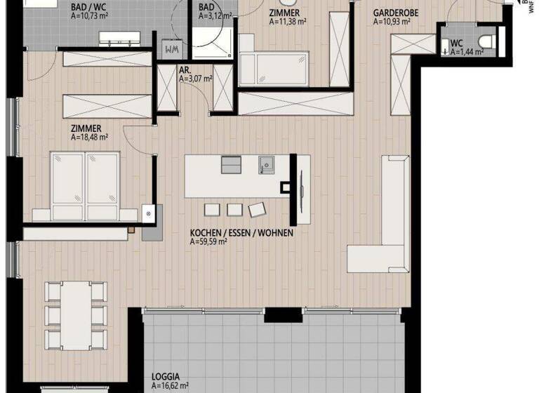 Wohnung zum Kauf - Erstbezug 800.000 € 3 Zimmer 118,7 m² 2. Geschoss Itter 6305