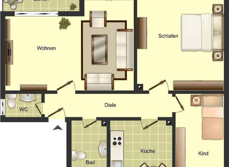 Wohnung zur Miete 409 € 3 Zimmer 64 m² 3. Geschoss An der Mattenbecke 9 Hamm-Norden Hamm 59065