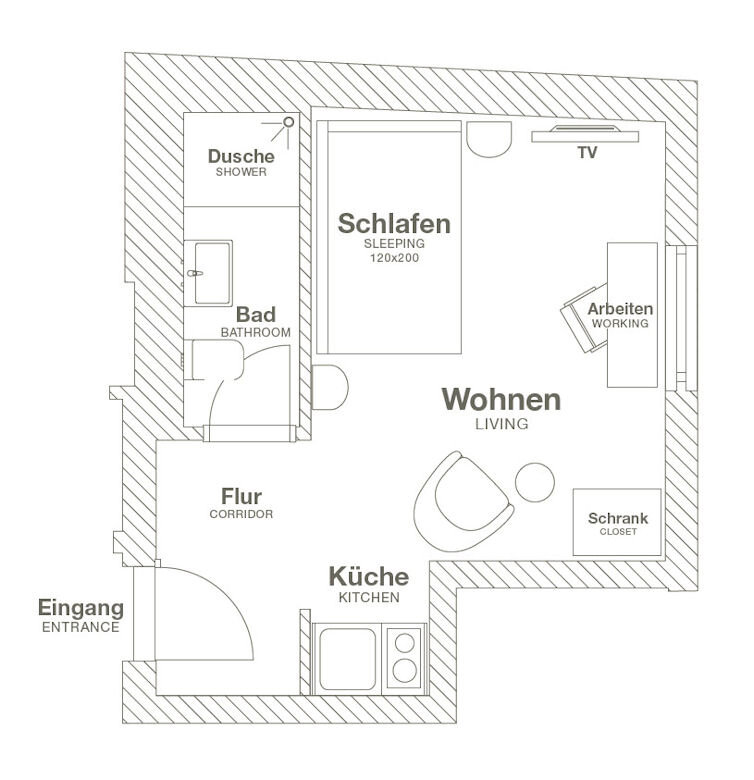 Wohnung zur Miete Wohnen auf Zeit 1.150 € 1 Zimmer 22 m²<br/>Wohnfläche 21.12.2024<br/>Verfügbarkeit Lindenthal Köln 50931