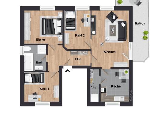 Terrassenwohnung zur Miete 690 € 4 Zimmer 86 m² 1. Geschoss frei ab 01.12.2026 Waldstraße 46 Syke Syke 28857