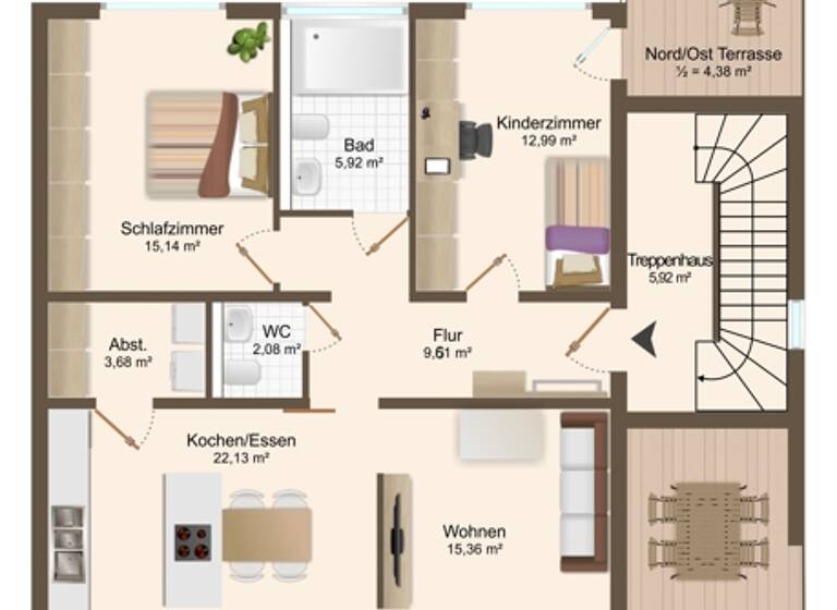 Wohnung zum Kauf 554.900 € 3 Zimmer 92,4 m² 1. Geschoss Merching 86504
