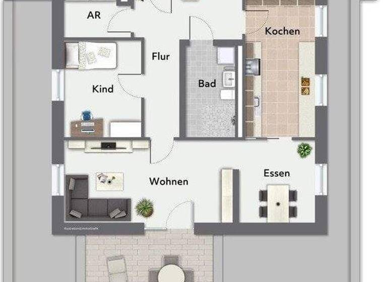 Wohnung zur Miete - Erstbezug 1.295 € 3 Zimmer 89,3 m² Innenstadt Bielefeld 33609