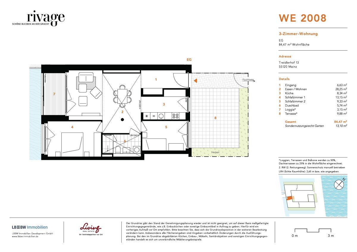 Wohnung zum Kauf 639.900 € 3 Zimmer 84,5 m²<br/>Wohnfläche EG<br/>Geschoss Altstadt Mainz 55120