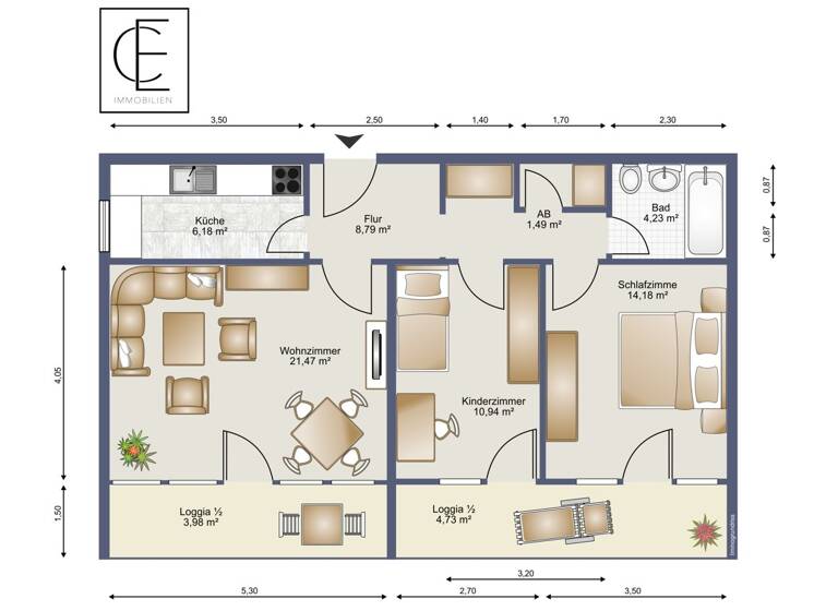 Wohnung zum Kauf 265.000 € 3 Zimmer 76 m² 7. Geschoss Ingolstadt 85057
