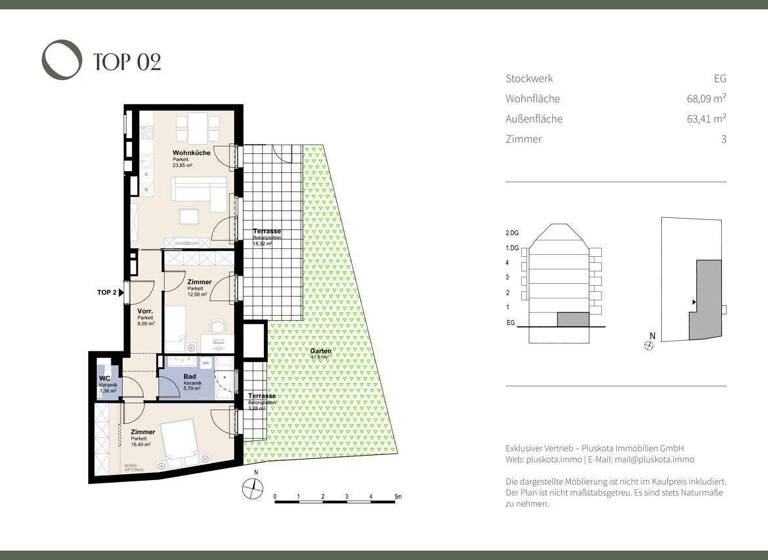 Wohnung zum Kauf provisionsfrei 535.000 € 3 Zimmer 68,1 m² EG Wien, Meidling 1120
