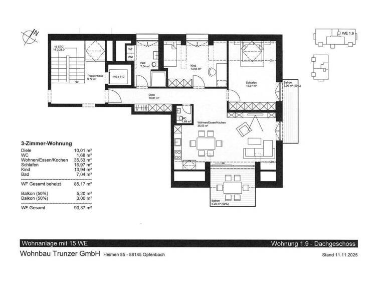 Wohnung zum Kauf - Erstbezug 469.000 € 3 Zimmer 93,4 m² 2. Geschoss Lindenberg 88161