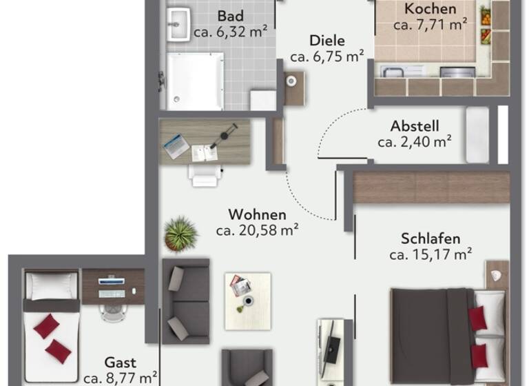 Wohnung zum Kauf 395.000 € 3 Zimmer 73 m² Baar Baar-Ebenhausen 85107
