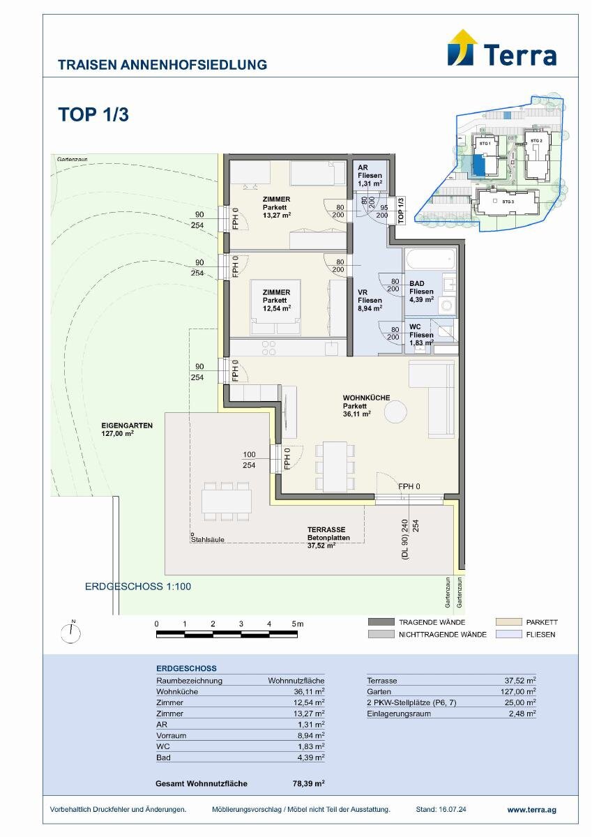 Wohnung zur Miete 1.052 € 3 Zimmer 78,4 m²<br/>Wohnfläche 01.09.2026<br/>Verfügbarkeit Traisen 3160