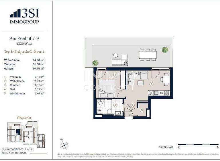 Wohnung zum Kauf - Erstbezug 280.112 € 2 Zimmer 35 m² EG Wien 1220