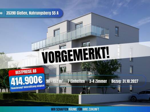 Wohnung zum Kauf - Erstbezug provisionsfrei als Kapitalanlage geeignet 4 Zimmer 98 m² Nahrungsberg 55 Gießen Gießen 35390