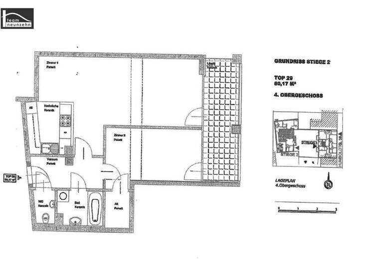 Wohnung zur Miete 990 € 2 Zimmer 80,2 m² 4. Geschoss Humboldtgasse 38 Wien 1100