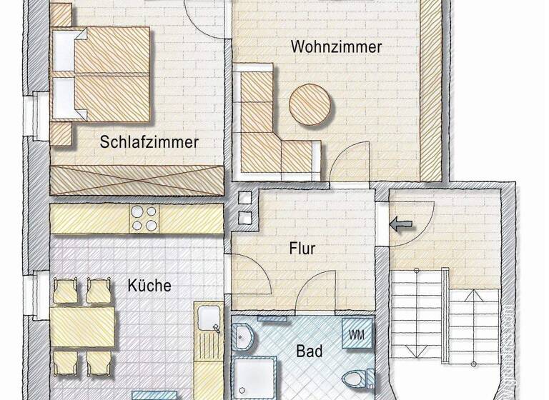 Wohnung zur Miete 390 € 2 Zimmer 64 m² 2. Geschoss frei ab sofort Am Park 1 Flöha 09557