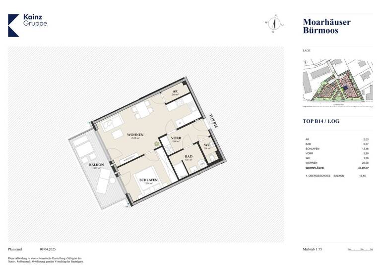 Wohnung zum Kauf - Erstbezug 244.000 € 2 Zimmer 53 m² 1. Geschoss Bürmoos 5111