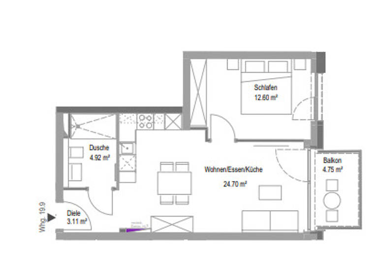 Wohnung zur Miete - Erstbezug 799 € 2 Zimmer 46,9 m² frei ab 01.05.2026 Oedheim 74229