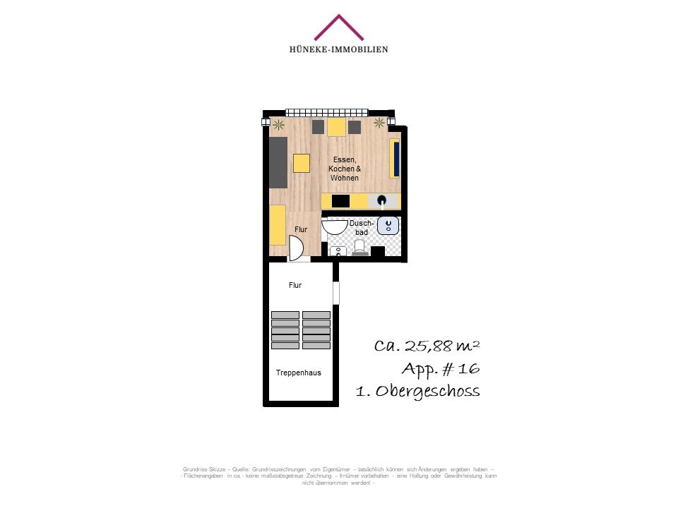 Wohnung zum Kauf provisionsfrei 119.450 € 1 Zimmer 21 m²<br/>Wohnfläche 1.<br/>Geschoss Stadtmitte Aschaffenburg 63739