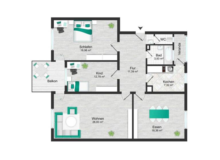 Studio zum Kauf 360.000 € 4 Zimmer 105 m² EG Südweststadt Karlsruhe 76137