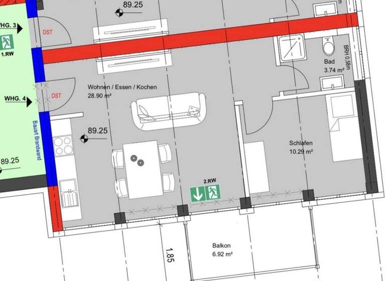 Studio zur Miete 850 € 2 Zimmer 46 m² 3. Geschoss Henriettenstr 2 Stadtkern Essen 45127