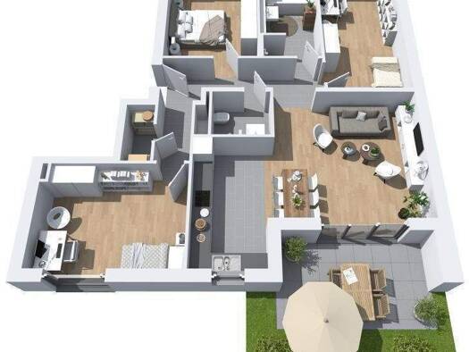 Terrassenwohnung zum Kauf provisionsfrei 669.000 € 4 Zimmer 100 m² 1. Geschoss Biebrich Wiesbaden 65203
