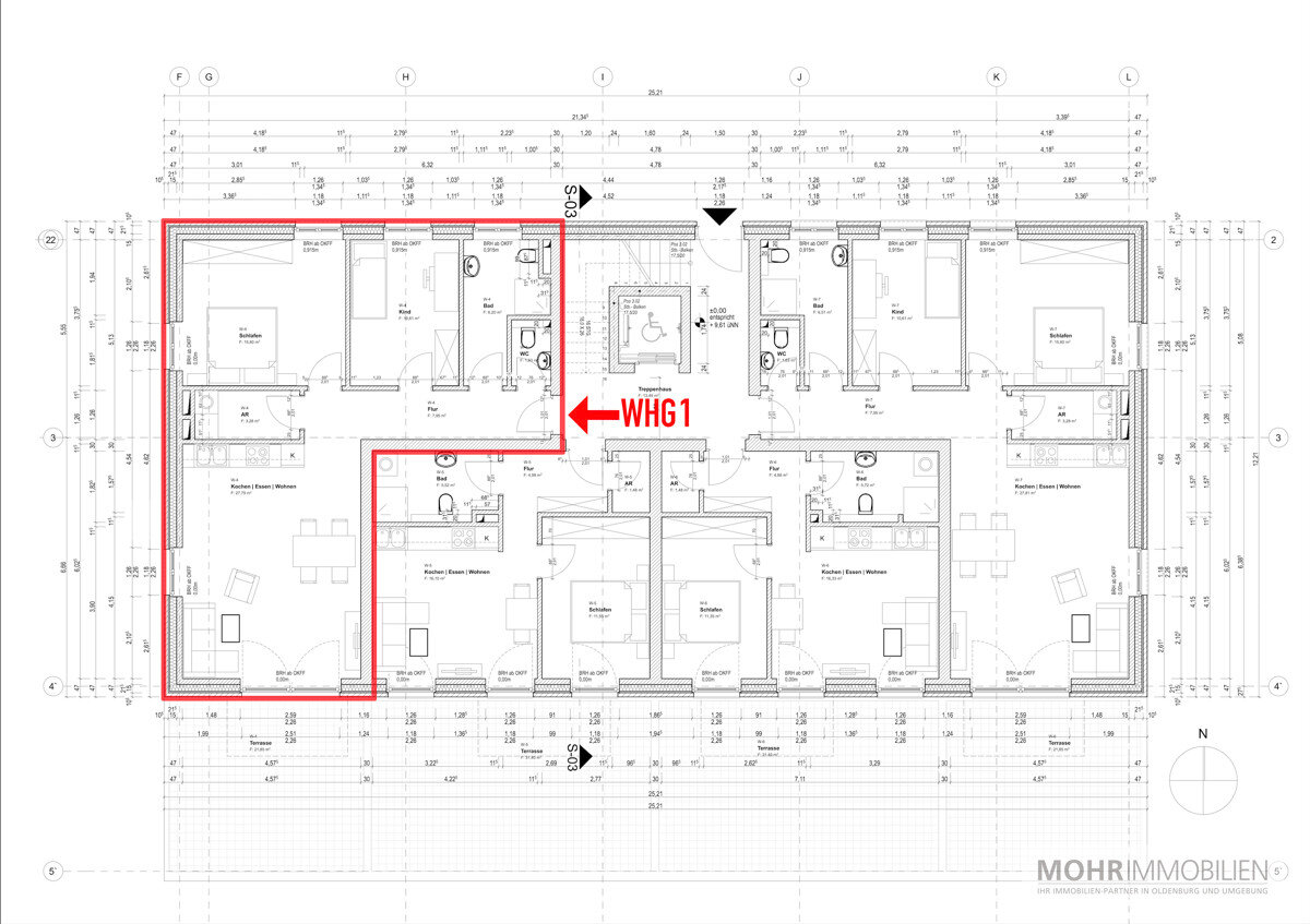 Terrassenwohnung zur Miete 1.090 € 3 Zimmer 78 m²<br/>Wohnfläche EG<br/>Geschoss 01.04.2025<br/>Verfügbarkeit Bahnhofsstraße 3 Hatterwüsting II Hatten 26209