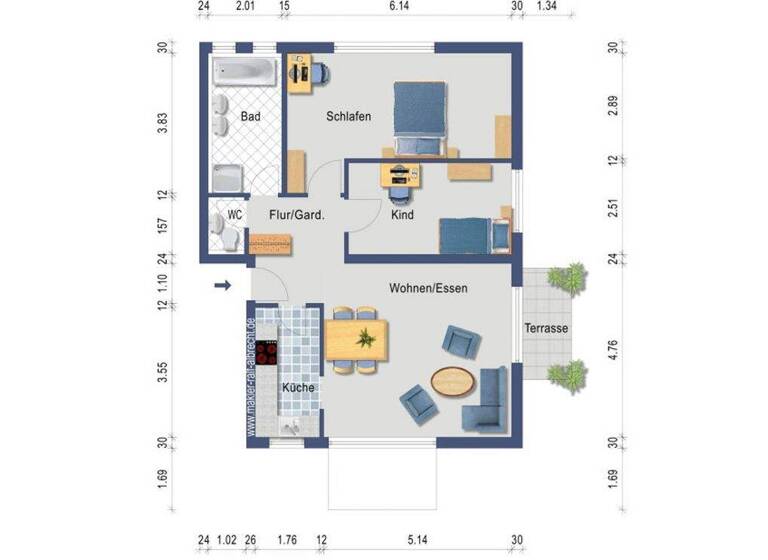 Wohnung zum Kauf 189.000 € 3 Zimmer 81 m² EG Oberrot 74420