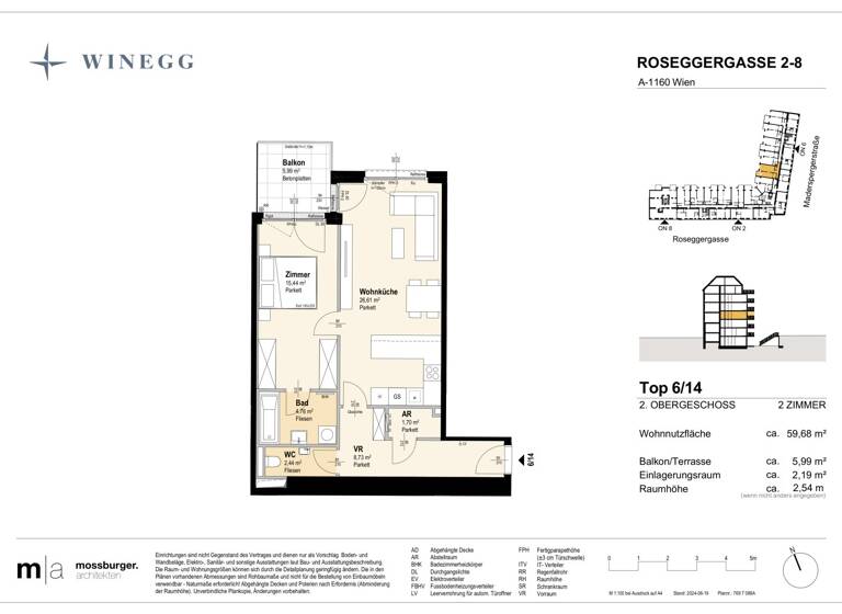 Wohnung zum Kauf - Erstbezug 323.200 € 2 Zimmer 59,7 m² 2. Geschoss Roseggergasse 2-8 Wien 1160