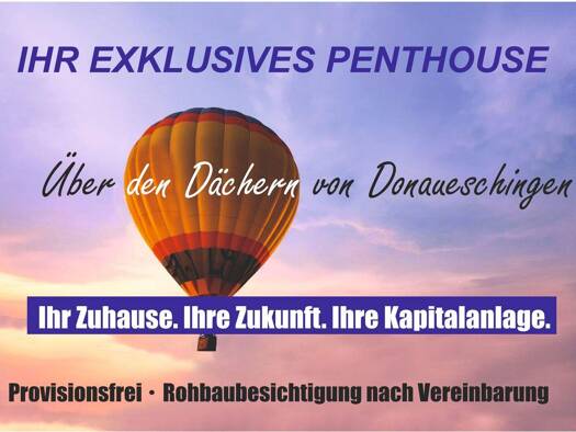 Penthouse zum Kauf - Erstbezug provisionsfrei 417.000 € 4 Zimmer 107,1 m² Donaueschingen 78166