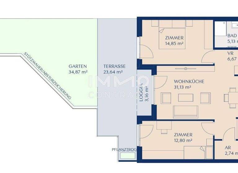 Wohnung zum Kauf - Erstbezug provisionsfrei 489.000 € 3 Zimmer 75,1 m² 1. Geschoss Wien 1230