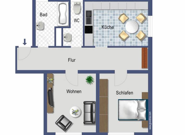 Wohnung zum Kauf provisionsfrei 296.340 € 2 Zimmer 69,8 m² EG Hassels Düsseldorf 40599