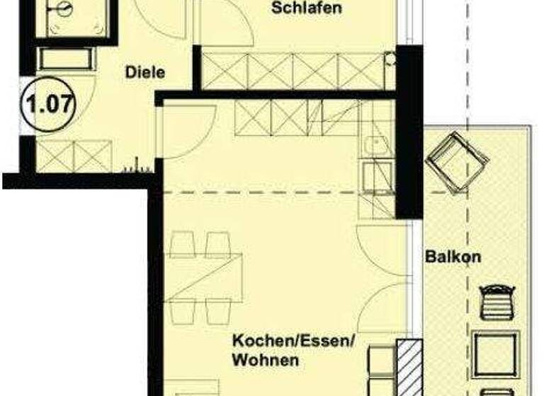 WG-Zimmer zum Kauf - Erstbezug provisionsfrei 273.650 € 2 Zimmer 57 m² 2. Geschoss Heining Passau 94036