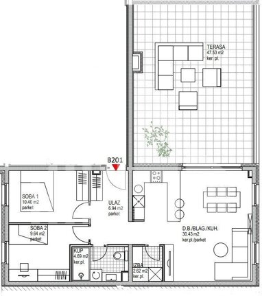 Wohnung zum Kauf 237.460 € 3 Zimmer 77 m² 2. Geschoss Vrapce