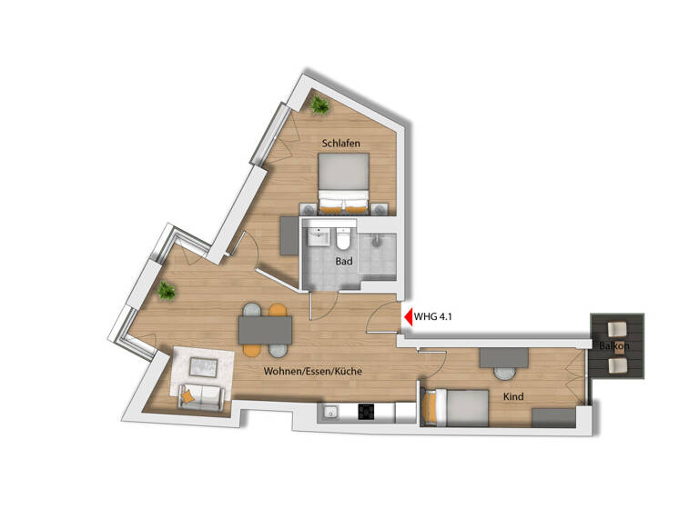 Wohnung zum Kauf provisionsfrei 439.900 € 3 Zimmer 65,5 m² 4. Geschoss Großkölnstr. 53-55 Aachen 52062
