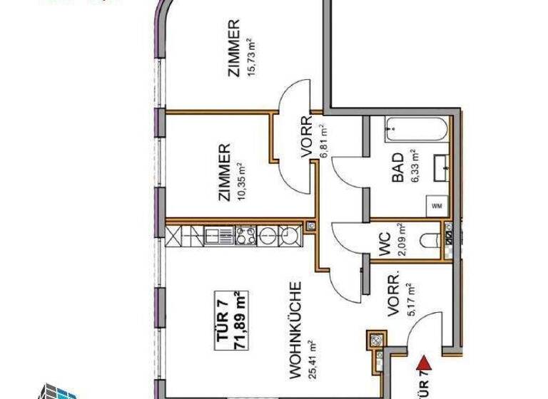Wohnung zum Kauf 345.000 € 3 Zimmer 71,9 m² Salomongasse Wien 1210