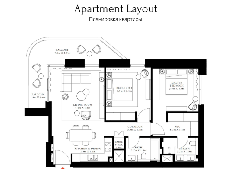 Wohnung zum Kauf 1.338.845 € 3 Zimmer 112,1 m² Dubai