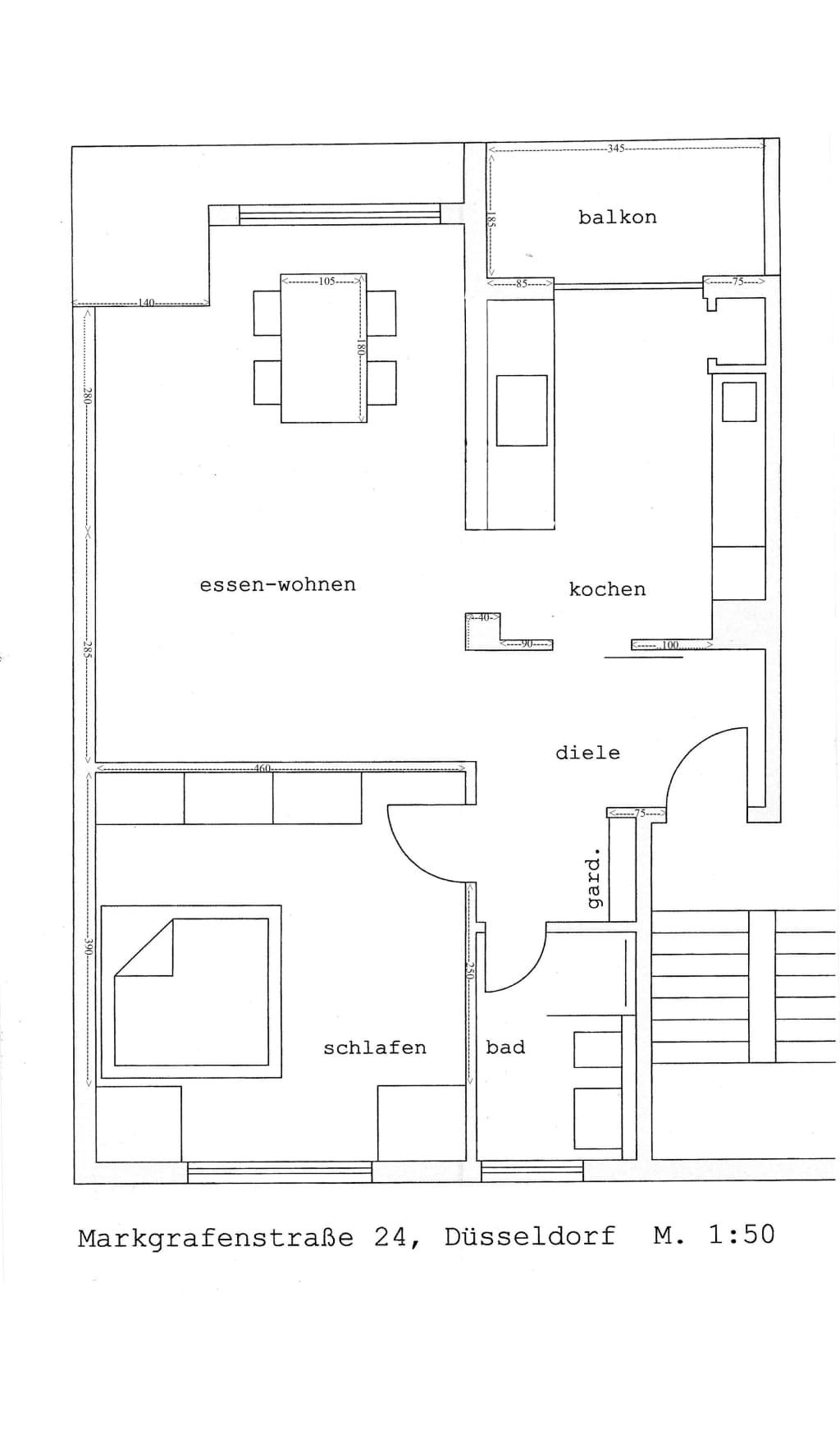 Wohnung zur Miete Wohnen auf Zeit 2.353 € 3 Zimmer 64 m²<br/>Wohnfläche 05.02.2025<br/>Verfügbarkeit Markgrafenstraße Oberkassel Düsseldorf 40545