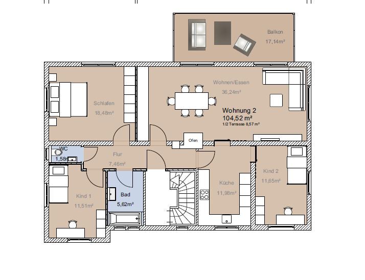 Wohnung zum Kauf provisionsfrei 410.500 € 4,5 Zimmer 113 m²<br/>Wohnfläche 1.<br/>Geschoss Bergstraße 25 Wolfschlugen 72649