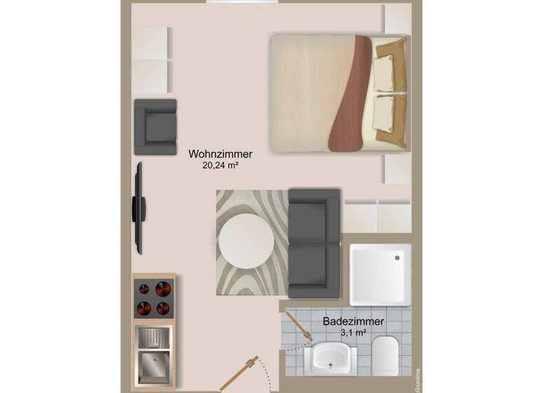 Wohnung zum Kauf provisionsfrei 135.000 € 20,3 m² 1. Geschoss frei ab 01.04.2026 Seebad Bansin Heringsdorf 17429