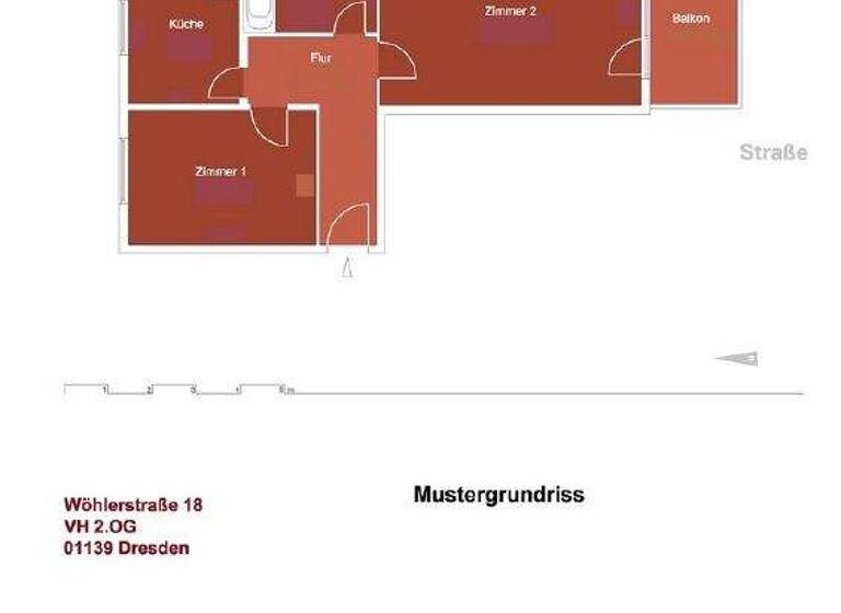 Wohnung zur Miete 672 € 2 Zimmer 61,1 m² frei ab sofort Wöhlerstraße 18 Mickten Dresden 01139