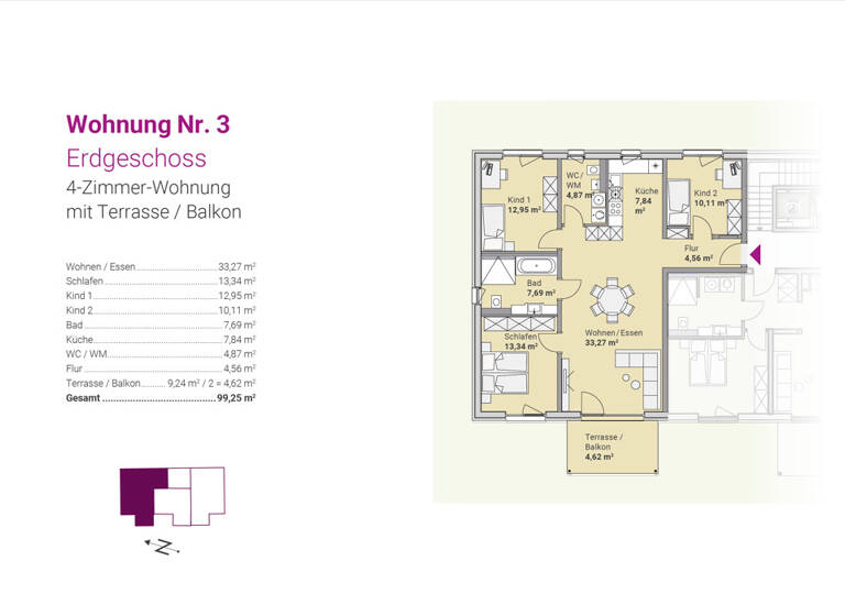 Wohnung zum Kauf - Neubau 438.900 € 4 Zimmer 99,3 m² EG Kümmersbruck 92245