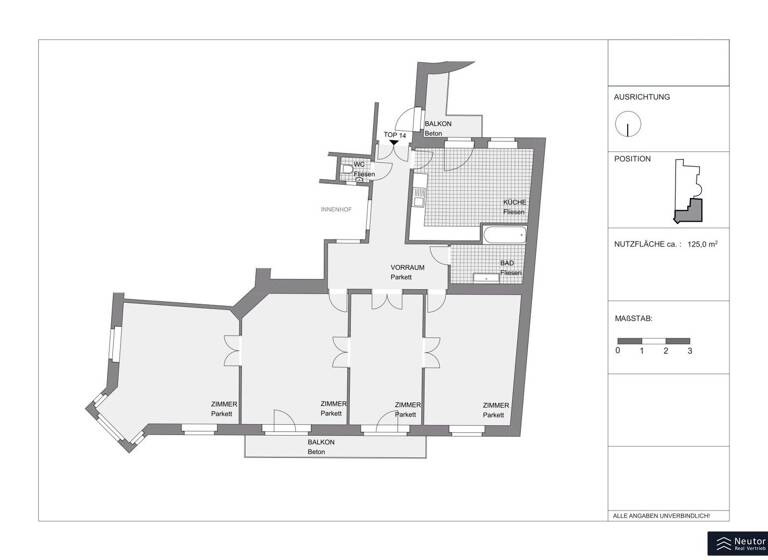 Wohnung zur Miete 1.795 € 4 Zimmer 1. Geschoss Kochgasse Wien 1080