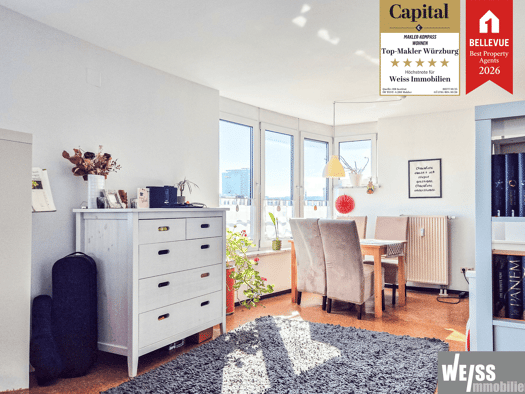 Studio zur Miete 620 € 1 Zimmer 45,7 m² 4. Geschoss Grombühlstraße 53 Grombühl Würzburg 97080