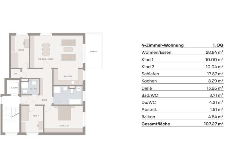 Wohnung zum Kauf - Neubau 569.500 € 4 Zimmer 107,3 m² 3. Geschoss Henricistraße 10 Mickten Dresden 01139