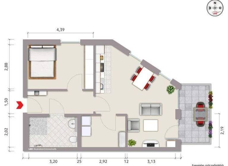 Wohnung zum Kauf - Erstbezug provisionsfrei 243.000 € 2 Zimmer 60,4 m² 2. Geschoss Innenstadt Ahlen 59227