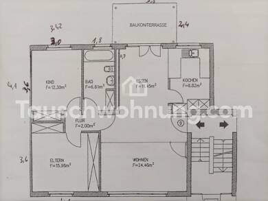 Wohnung zur Miete Tauschwohnung 1.100 € 3 Zimmer 86 m² 1. Geschoss Augsburg 86157