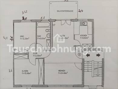 Wohnung zur Miete Tauschwohnung 1.100 € 3 Zimmer 86 m² 1. Geschoss Pfersee - Nord Augsburg 86157