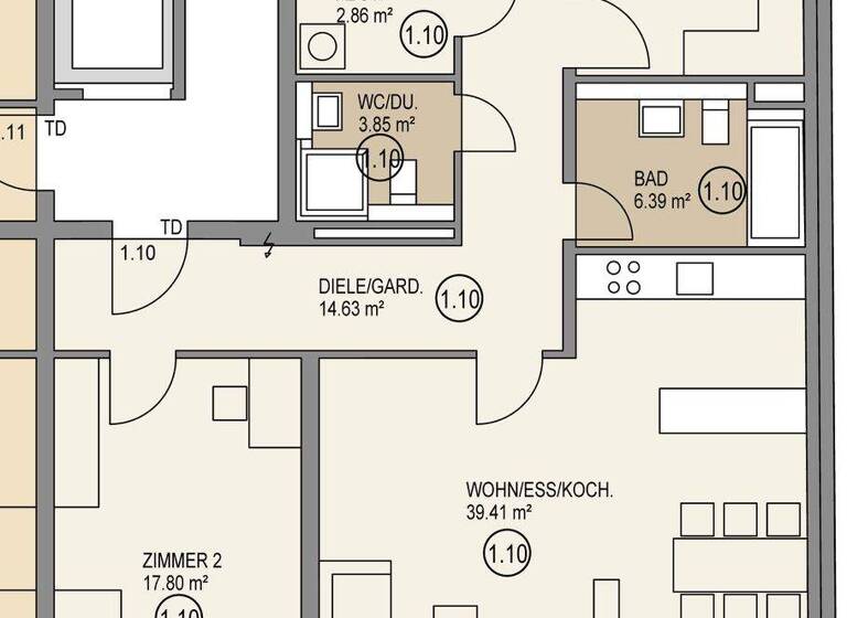 Wohnung zur Miete - Erstbezug 1.961 € 4 Zimmer 130,7 m² 3. Geschoss Endingen 79346