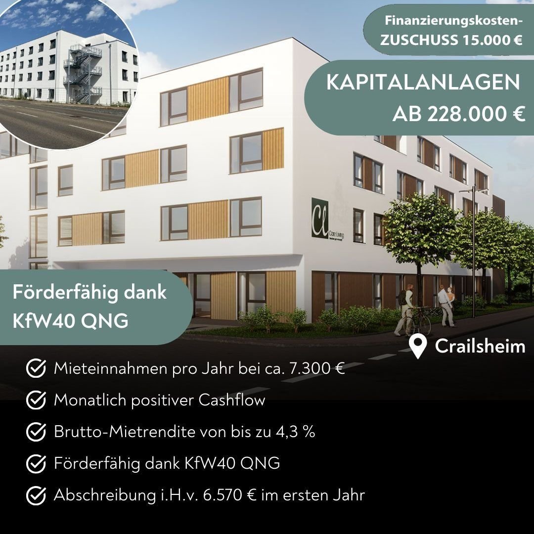 Apartment zum Kauf provisionsfrei als Kapitalanlage geeignet 228.000 € 1 Zimmer 50 m²<br/>Wohnfläche Gaildorfer Str. 107 Altenmünster - östlich I Crailsheim 74564