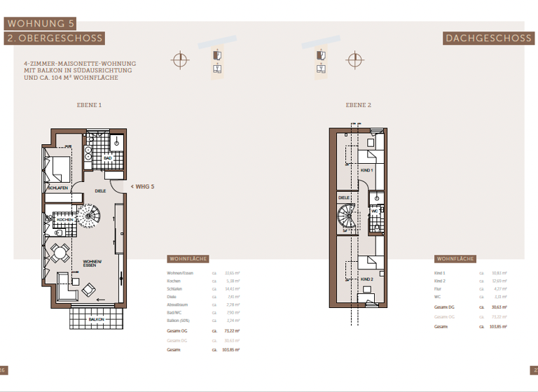 Maisonette zum Kauf - Erstbezug 598.000 € 4 Zimmer 103,9 m² 2. Geschoss Sickenhausen Reutlingen-Sickenhausen 72768