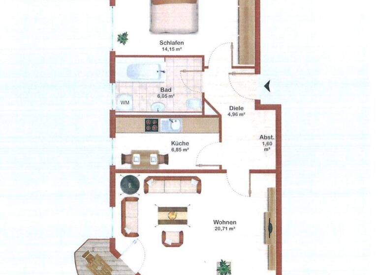 Wohnung zum Kauf 189.000 € 2 Zimmer 54,9 m² 1. Geschoss Straubing 94315