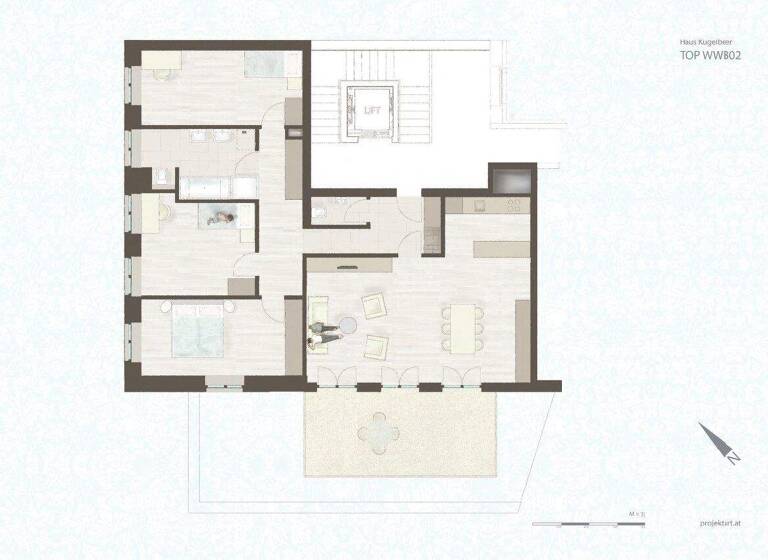 Terrassenwohnung zur Miete 3.485 € 4 Zimmer 112,2 m² 1. Geschoss frei ab sofort Am Kaiserstrand 4 Lochau 6911