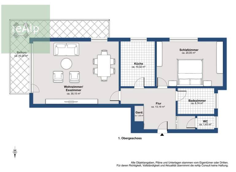 Wohnung zum Kauf provisionsfrei 419.000 € 2 Zimmer 98,5 m² 3. Geschoss Seeshaupt 82402